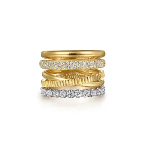 14KWY Diamond Easy Stackable Ladies Ring