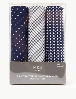 3 Pack Cotton Handkerchiefs