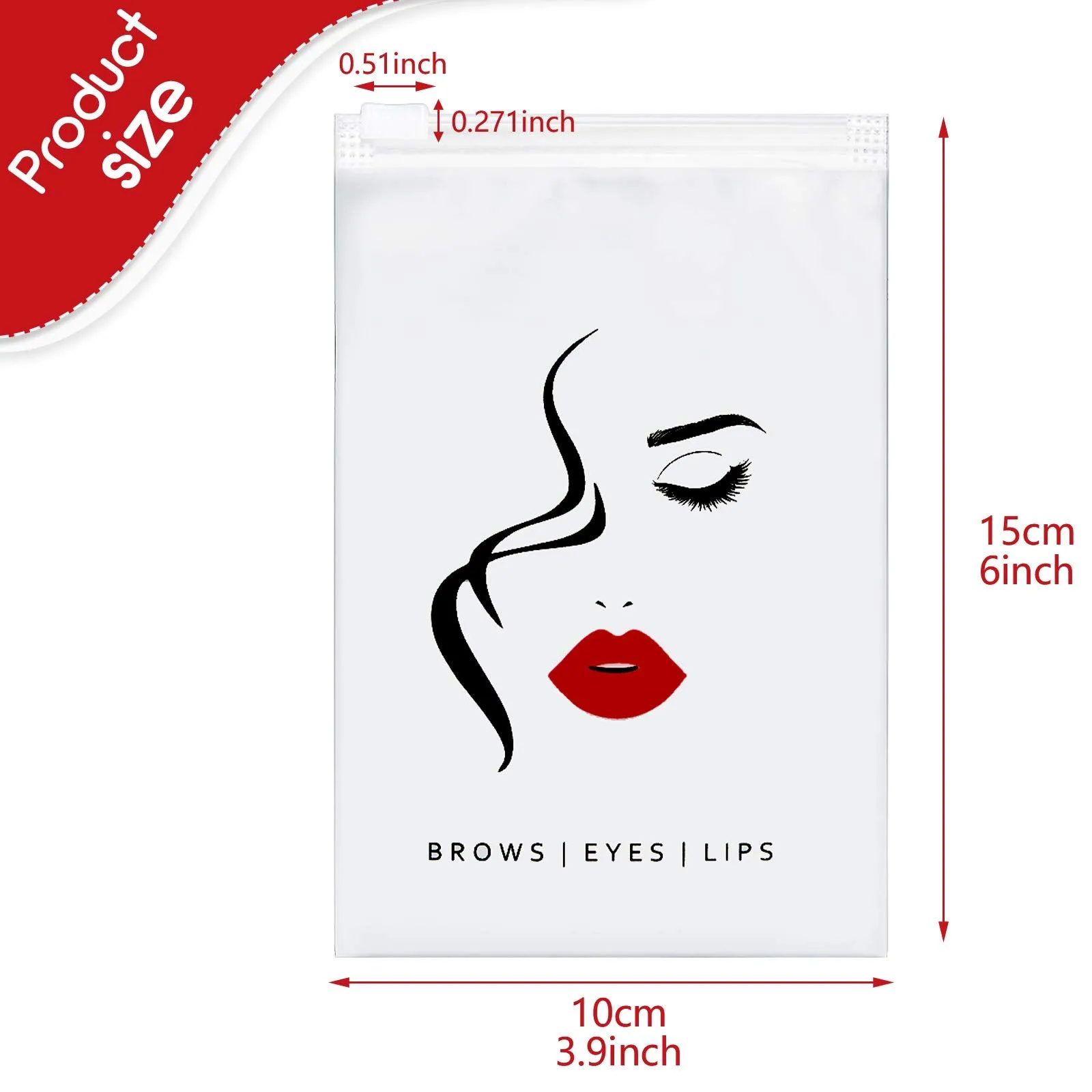 50 Pieces Eyebrow Microblading Aftercare Bags Empty Eyelash Bag Lash Aftercare Bags Lipstick Travel Pouch Mini Cosmetic Bags for Eyelash Lipstick Makeup Tools, 4 x 6 Inches