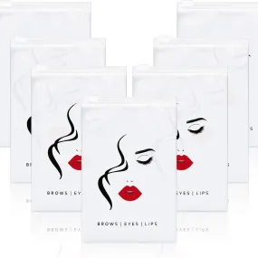 50 Pieces Eyebrow Microblading Aftercare Bags Empty Eyelash Bag Lash Aftercare Bags Lipstick Travel Pouch Mini Cosmetic Bags for Eyelash Lipstick Makeup Tools, 4 x 6 Inches