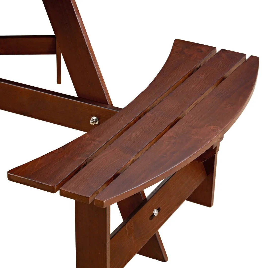 6-Person Round Picnic Table Set with Benches, Umbrella Hole, Outdoor Furniture for Garden, Backyard, Porch, Patio - Brown