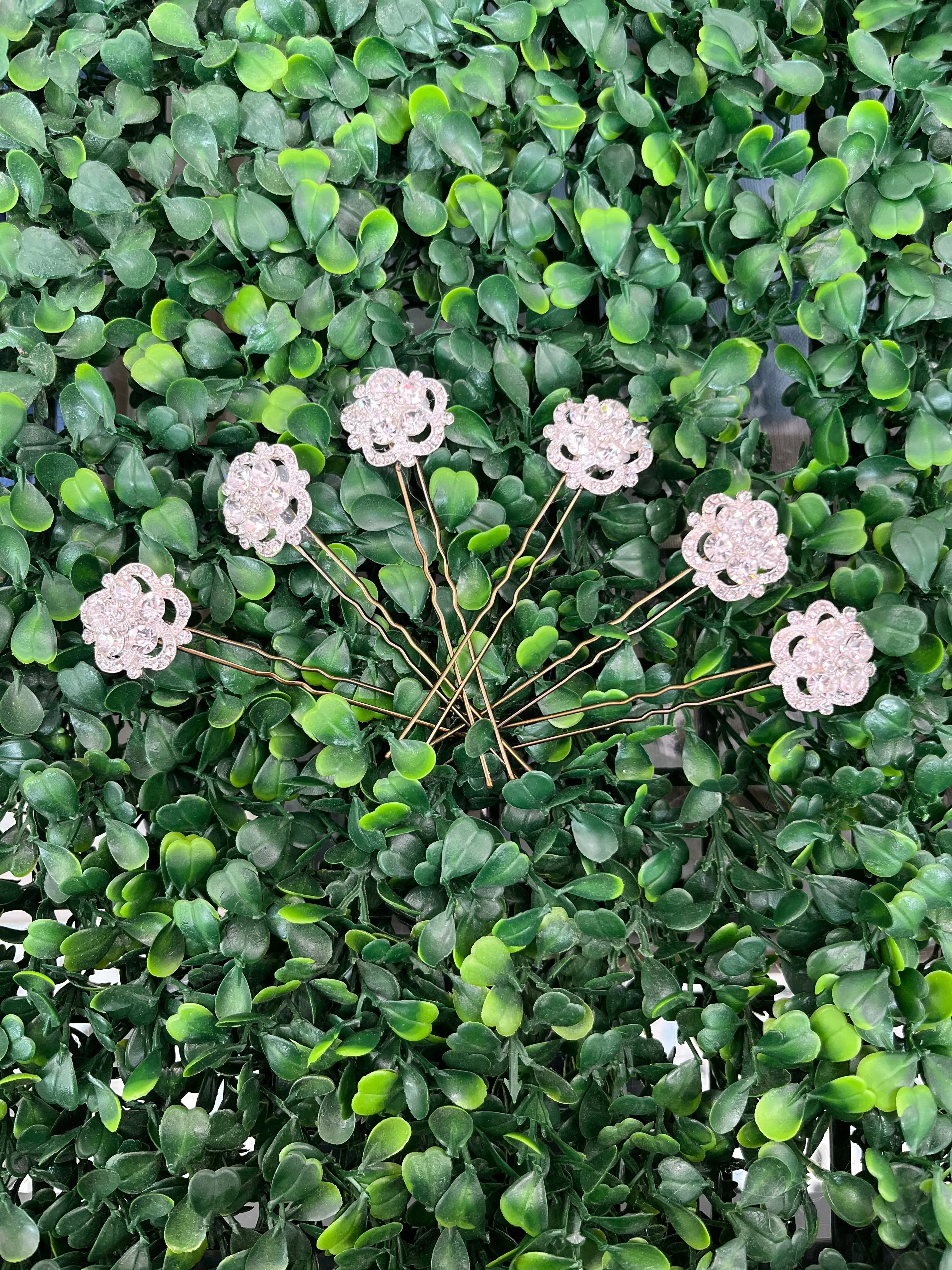 Accessories By Adriana Crystal Floral Hair Pins