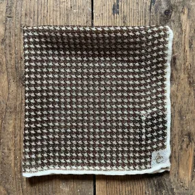 Amanda Christensen - Wool Pocket Square - Brown Dogtooth
