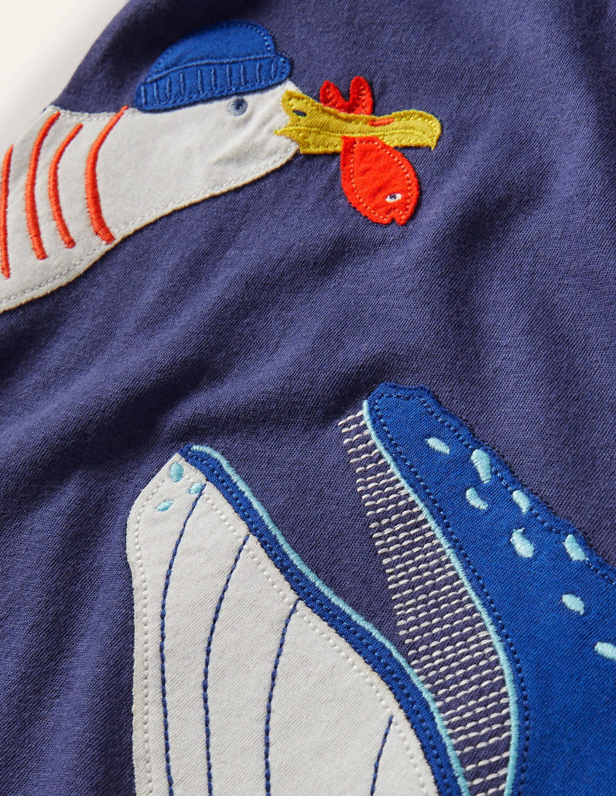 Animal Appliqué T-shirt-Moroccan Blue Whale