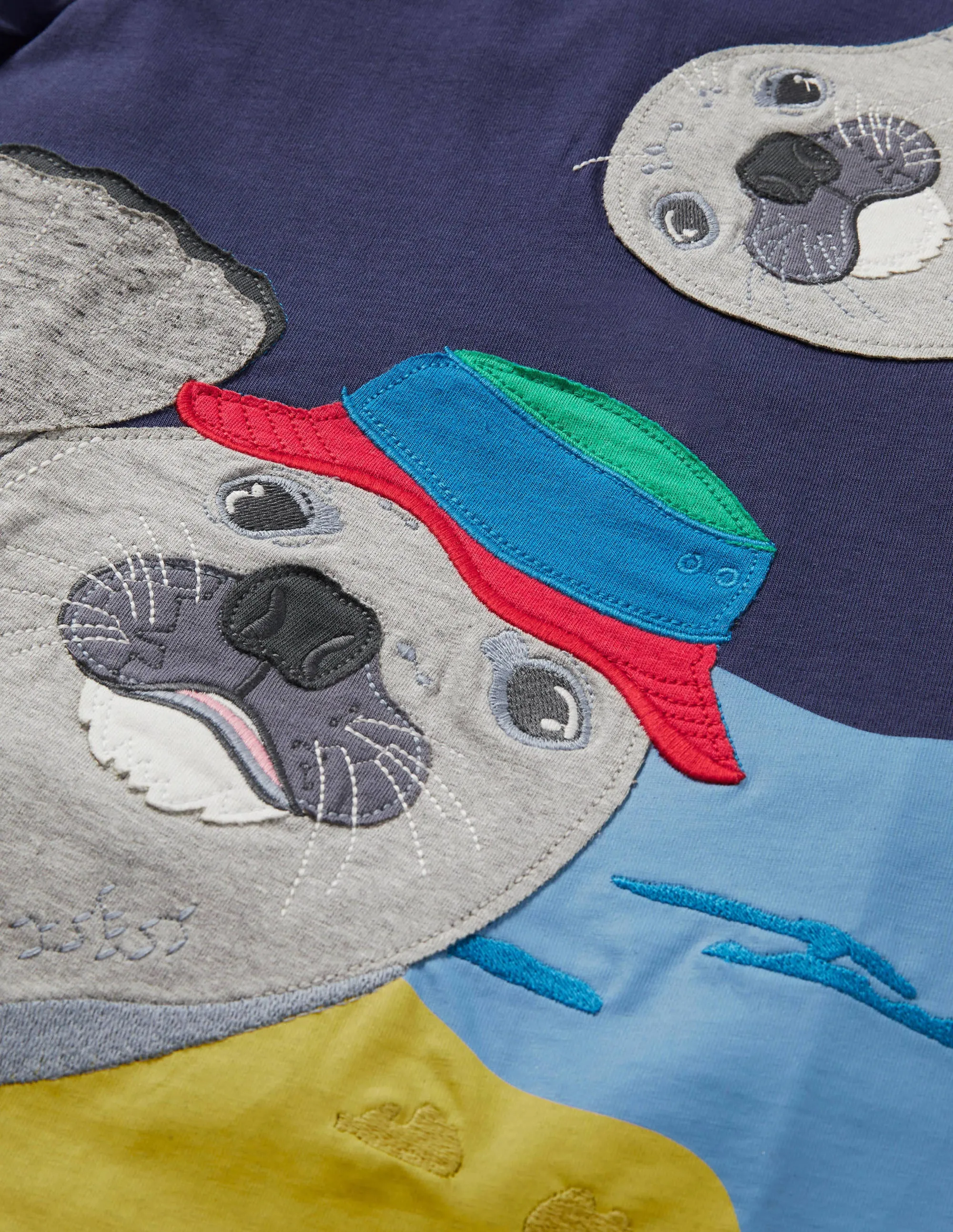 Animal Appliqué T-shirt-Starboard Blue Seals