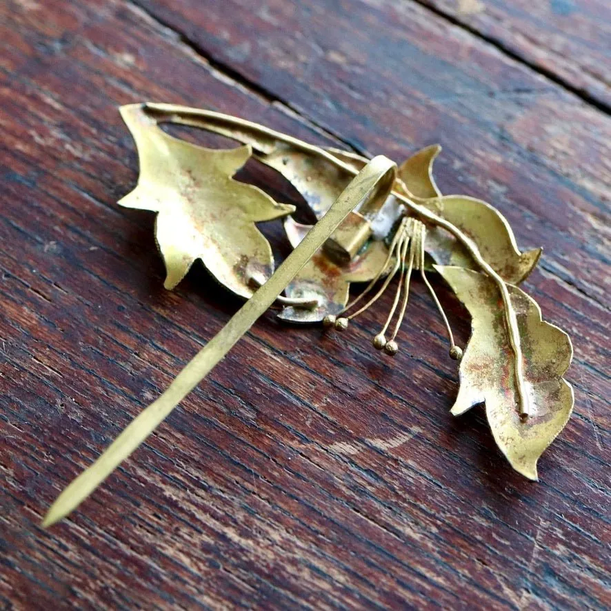 Antique Tian-Tsui (點翠) Hair Pin - Small, Fing fisher feather