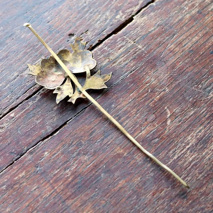 Antique Tian-Tsui (點翠) Hair Pin - Small, Fing fisher feather