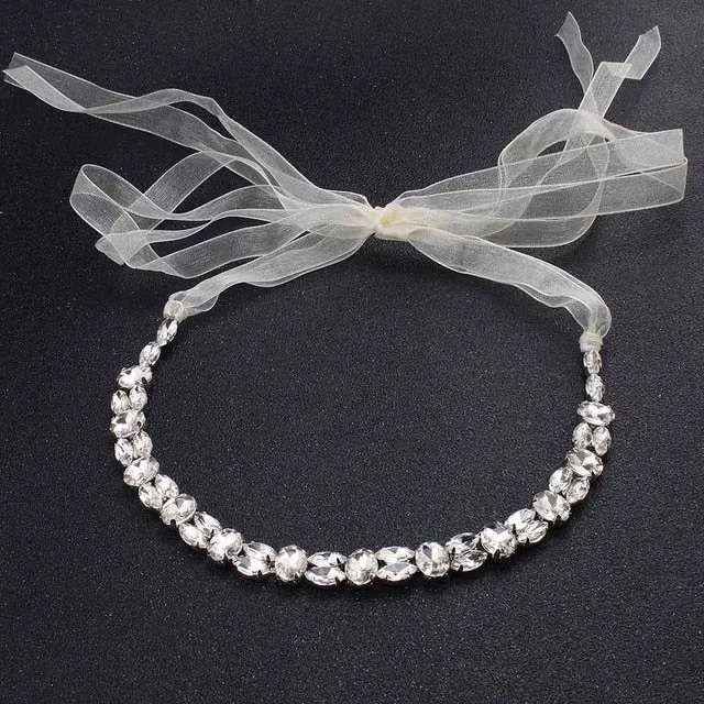 Austrian Crystal Head Chains Wedding Hair Jewelry Headband Bridal Band