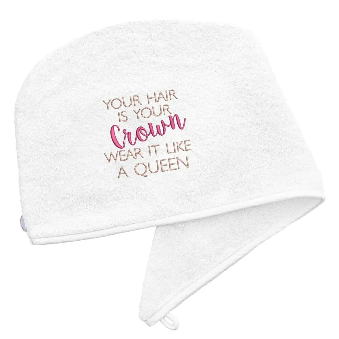 Aztex Luxury Hair Turban Towel Hair Is Your Crown Logo
