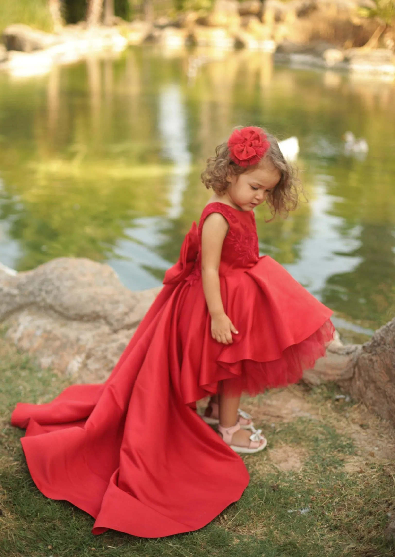 Bonita girl dress red