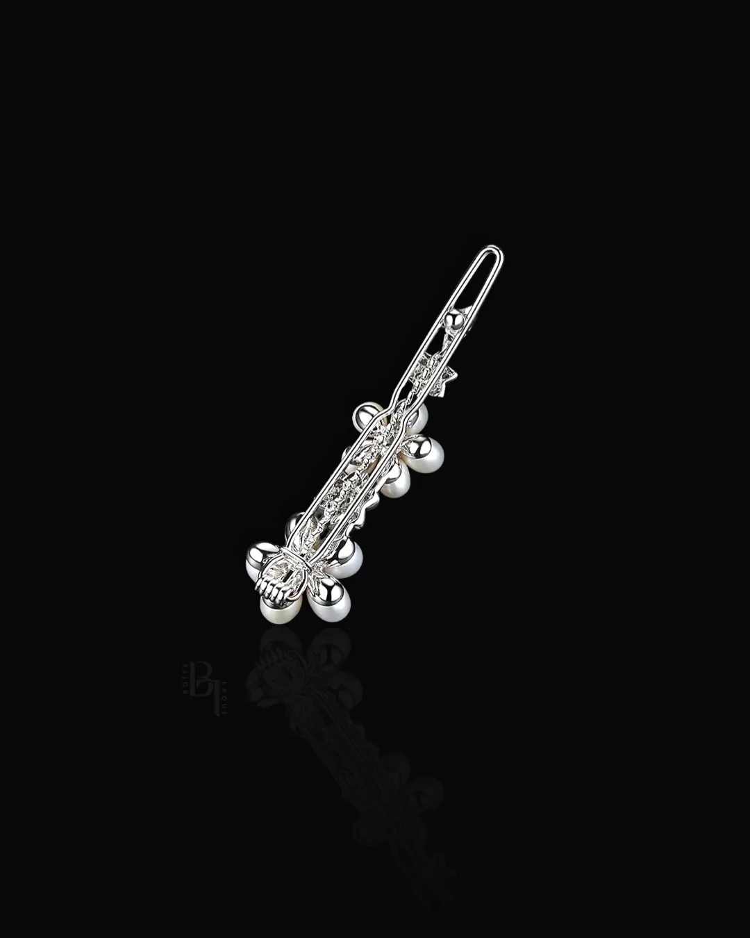 Bridal Freshwater Pearls 14k White Gold Hair Pin with Set of Signature Silver Bobby Pins