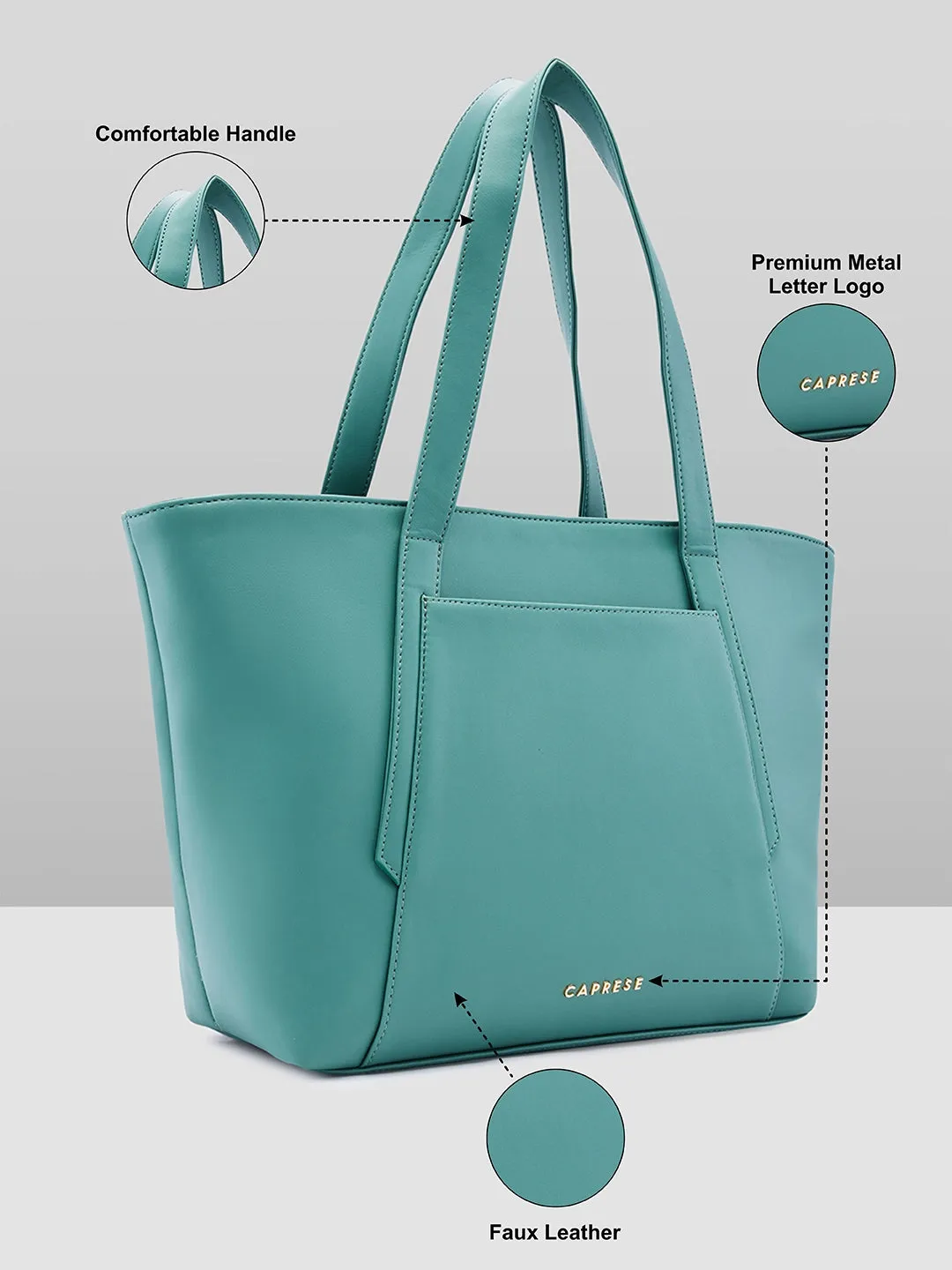 Caprese Aarya Tote Large Mint