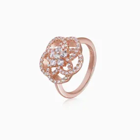 Cubic Zirconia Camellia Ring