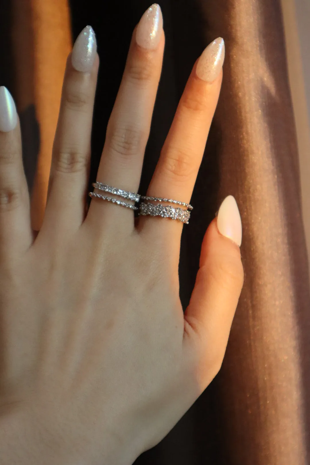 Double Layers Diamond Ring