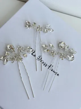 Gigi - Silver Bridal Hair Pins