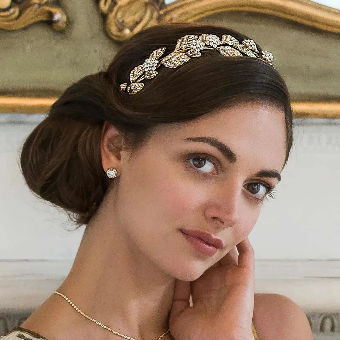 Gold Leaf Side Tiara