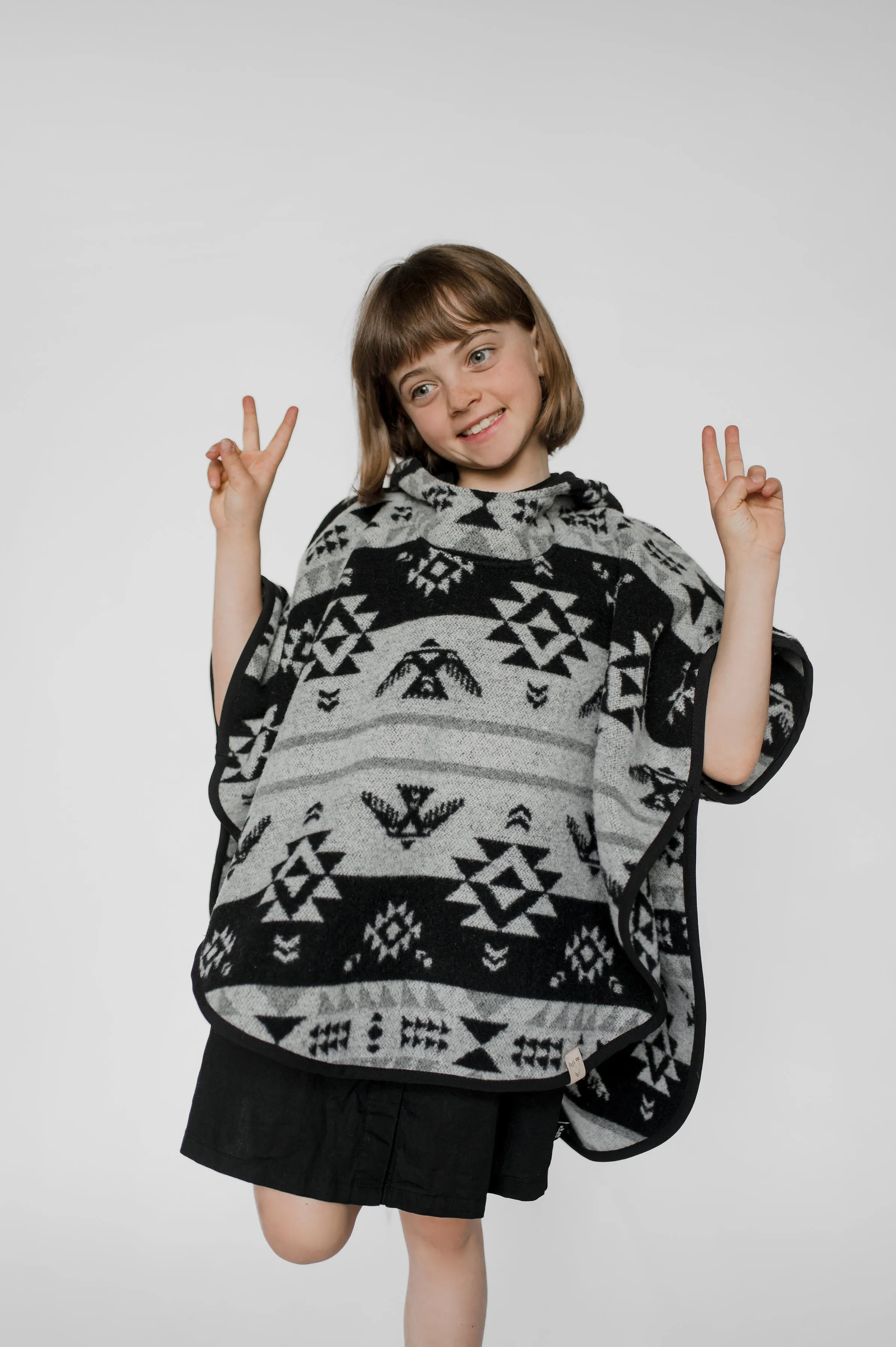 Grey Thunderbird Kid's Poncho