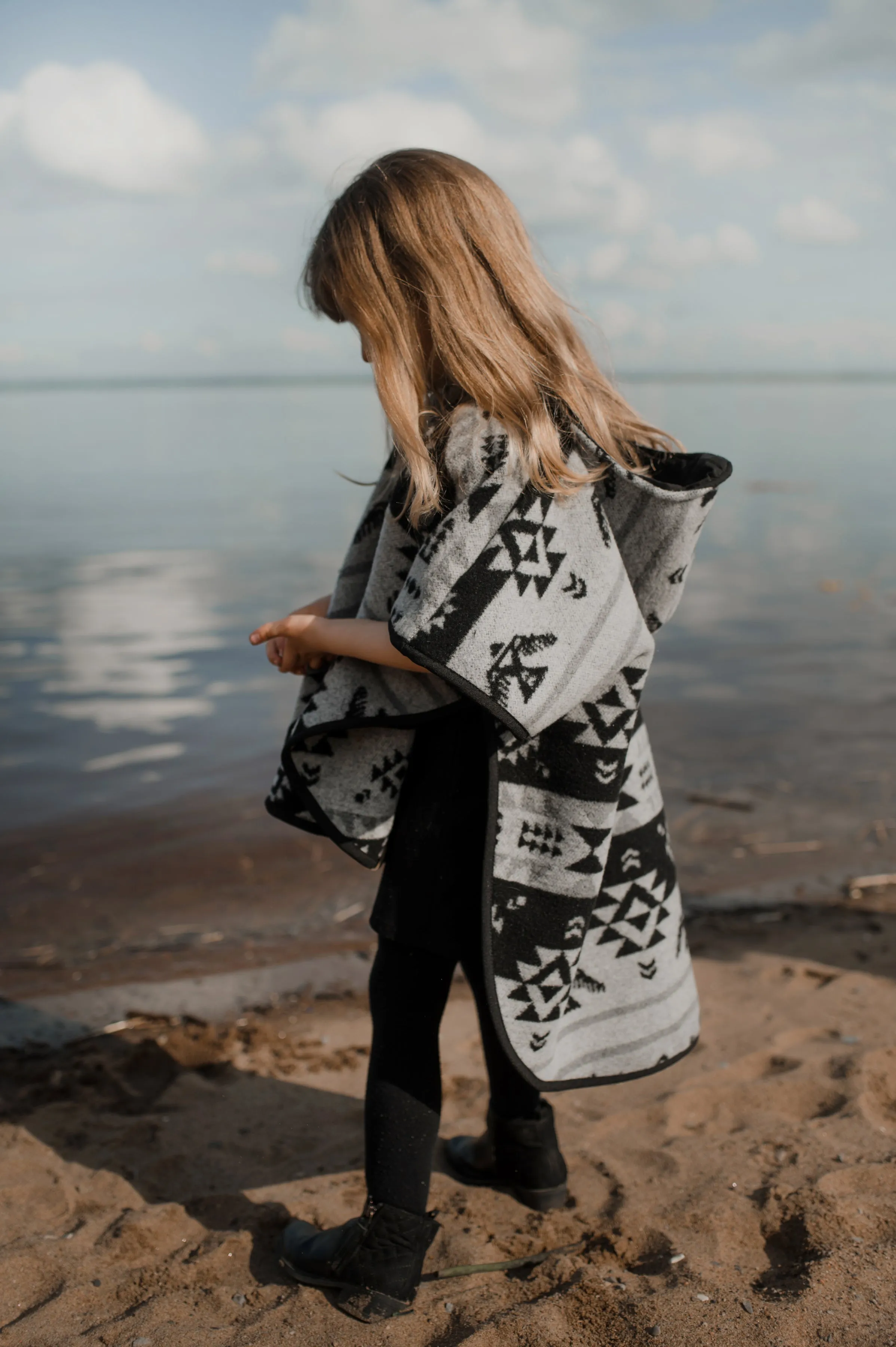 Grey Thunderbird Kid's Poncho