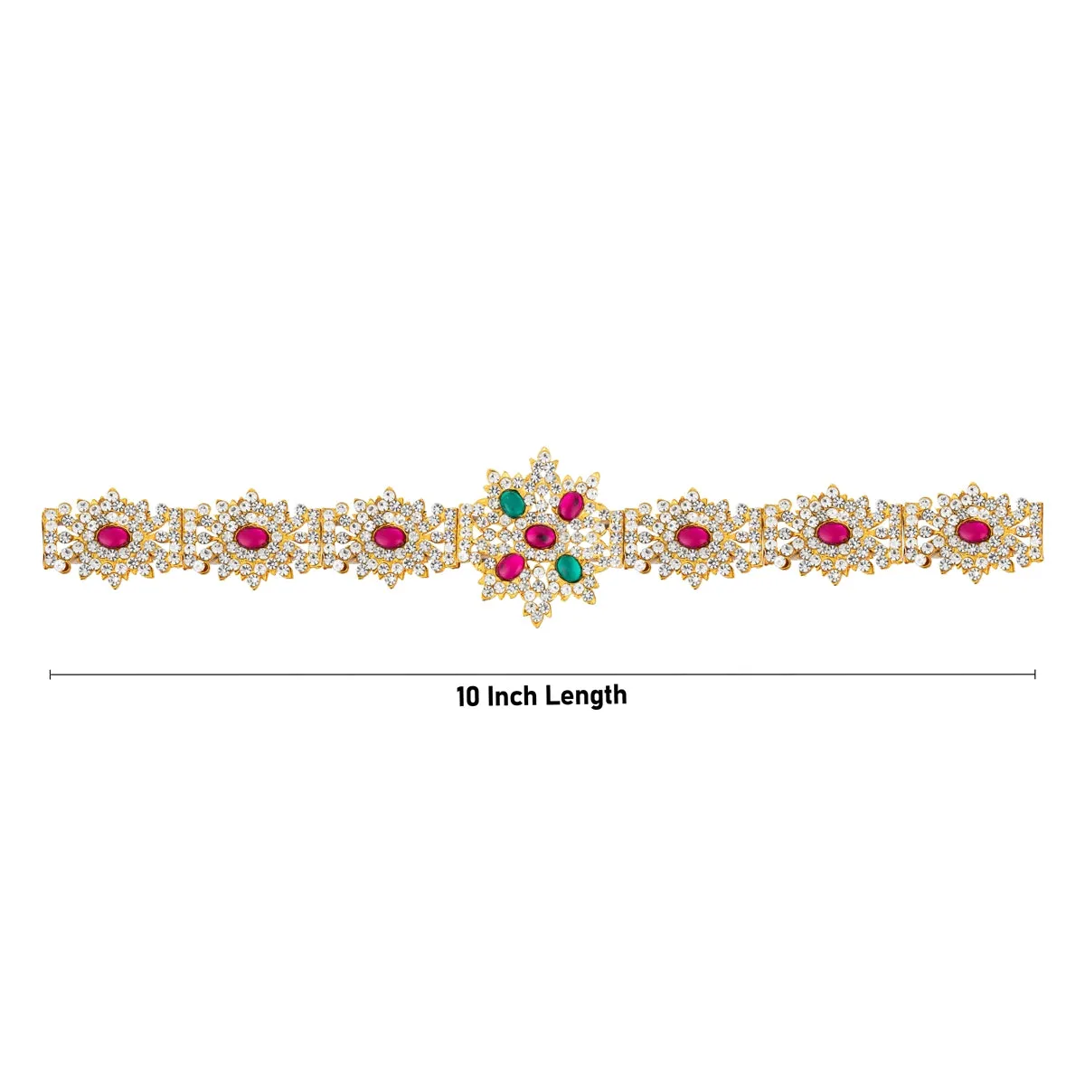 Hip Belt - 10 Inches | Stone Jewellery/ Multicolour Stone Belt/ Waist Belt for Deity