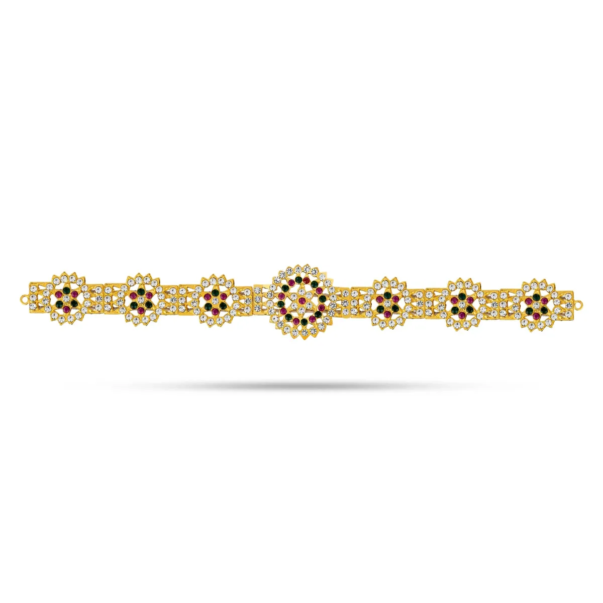 Hip Belt - 1.75 x 10 Inches | Multicolour Stone Belt/ Stone Jewellery/ Waist Belt for Deity