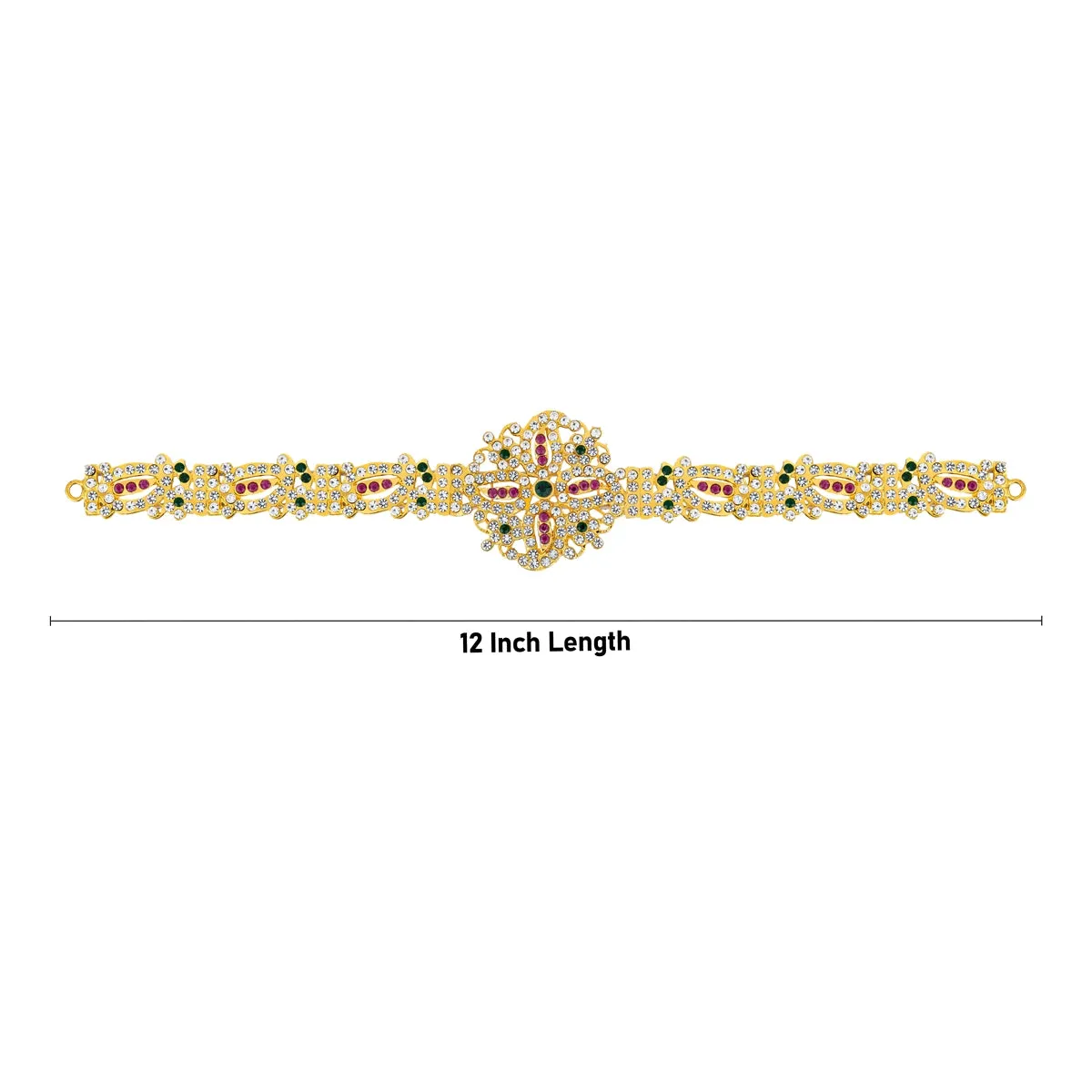 Hip Belt - 2 x 12 Inches | Waist Belt/ Stone Jewellery/ Multicolour Stone Belt for Deity