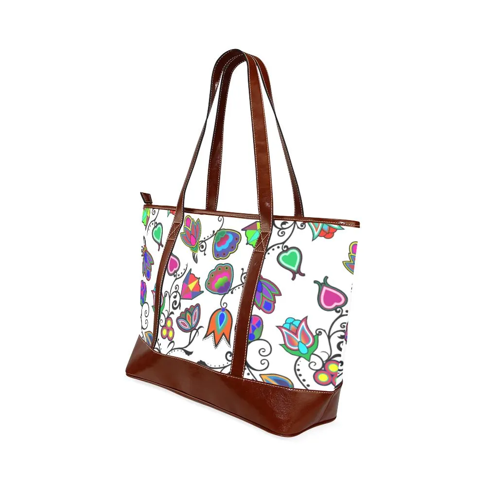 Indigenous Paisley - White Tote Handbag