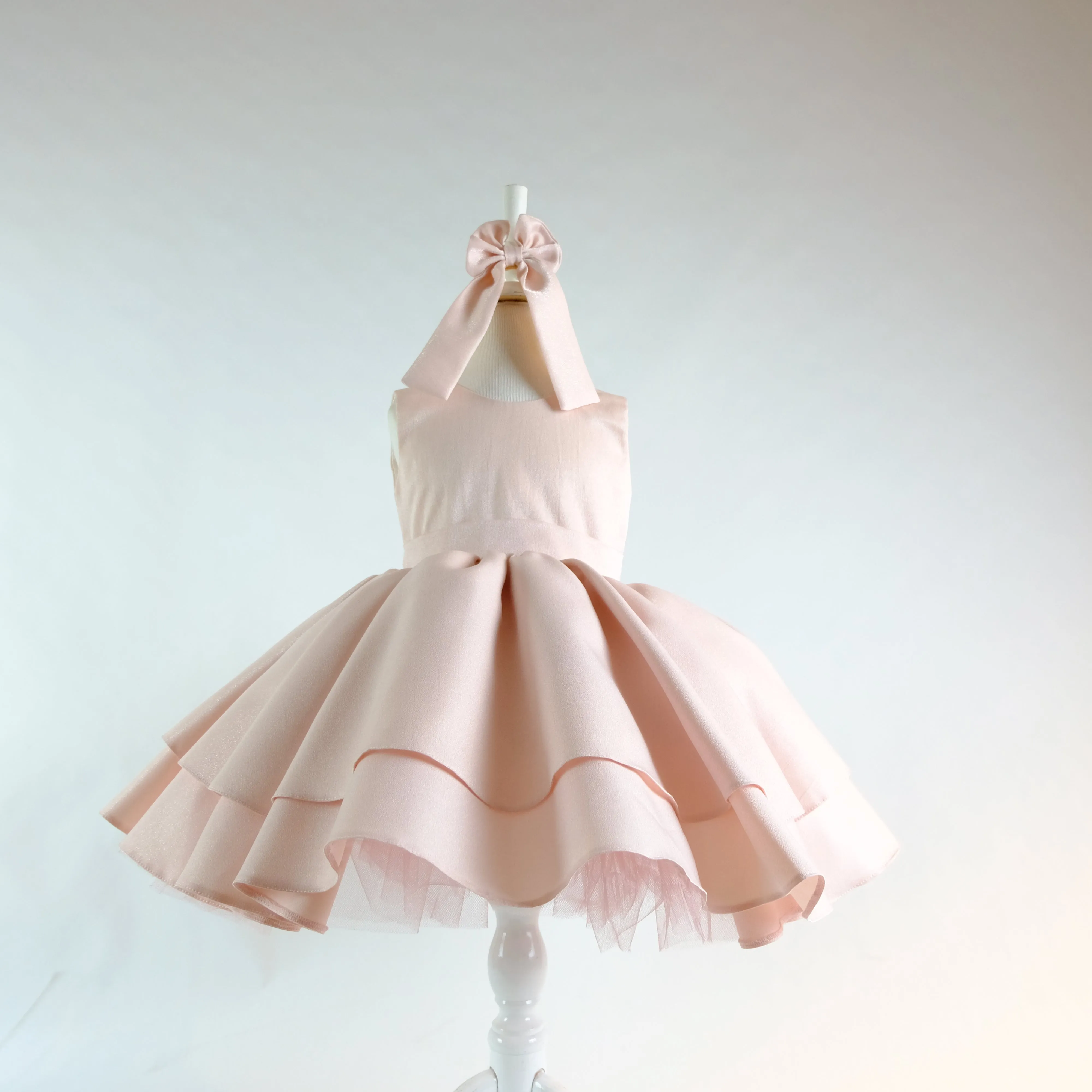 Ivy Organza flower girl dress bright blush