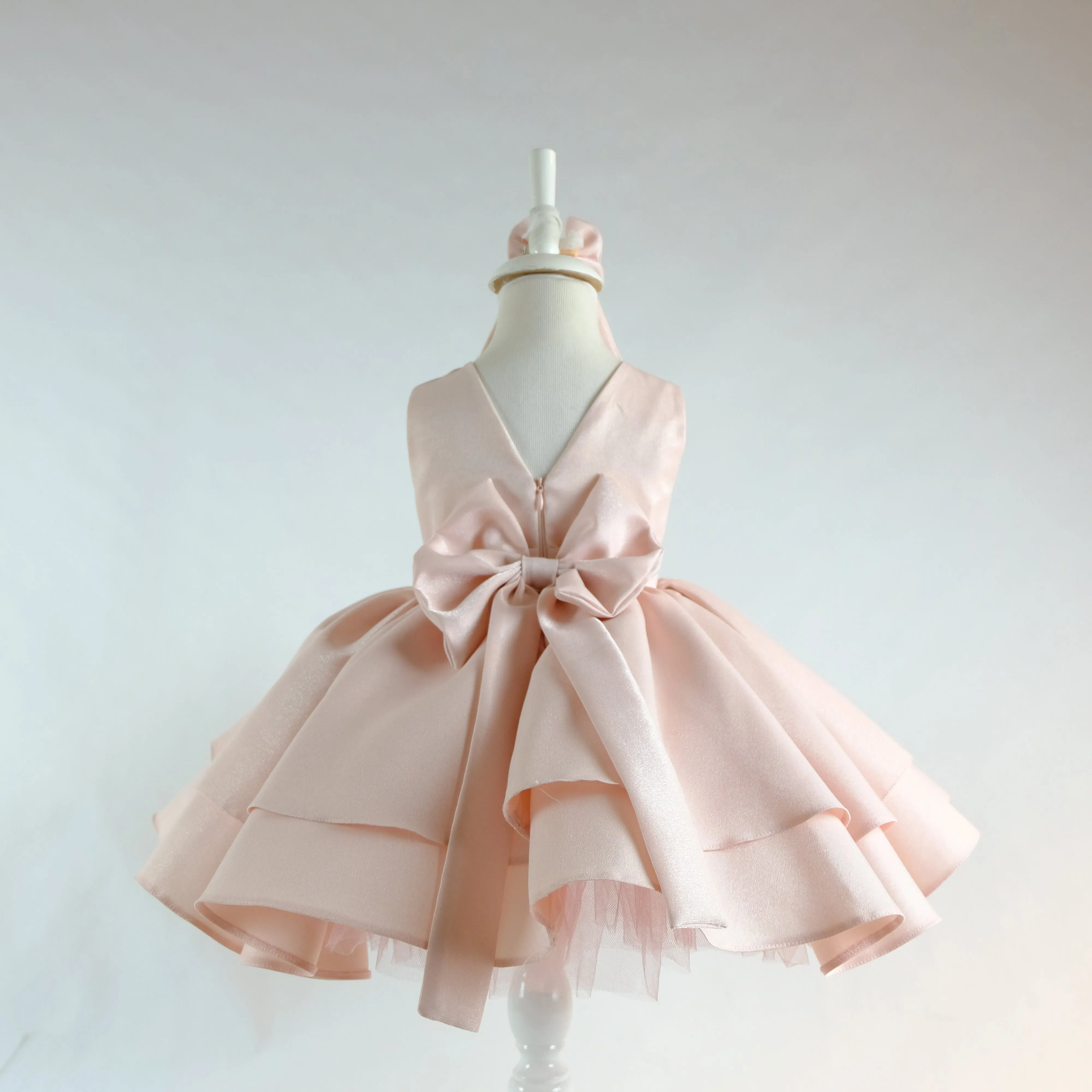 Ivy Organza flower girl dress bright blush