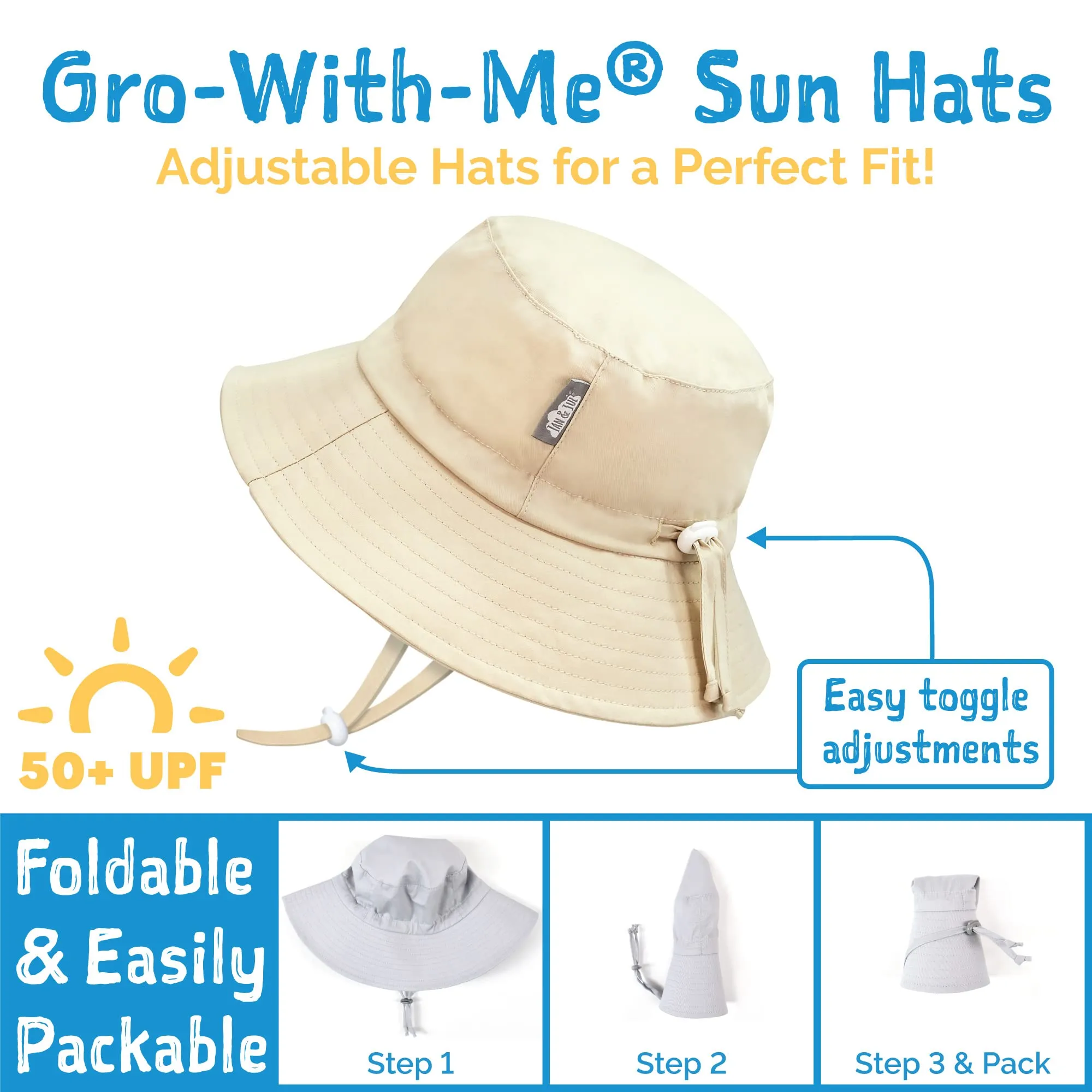 JAN & JUL: Grow-with-Me Cotton Bucket Sun-Hat for Baby and Kids