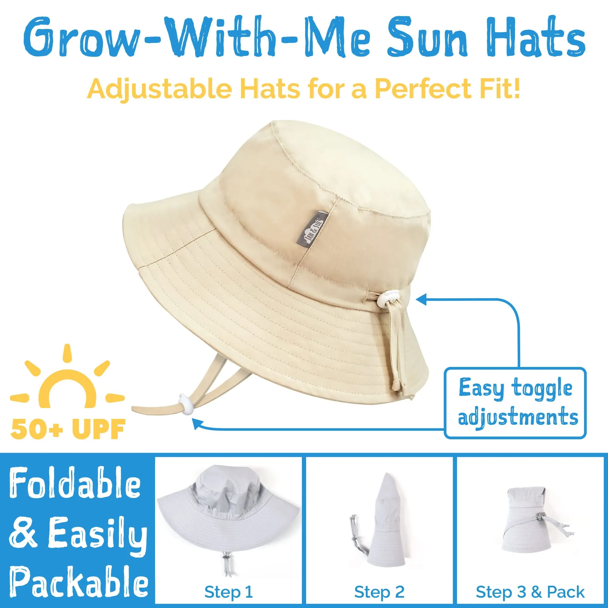 JAN & JUL: Grow-with-Me Cotton Bucket Sun-Hat for Baby and Kids
