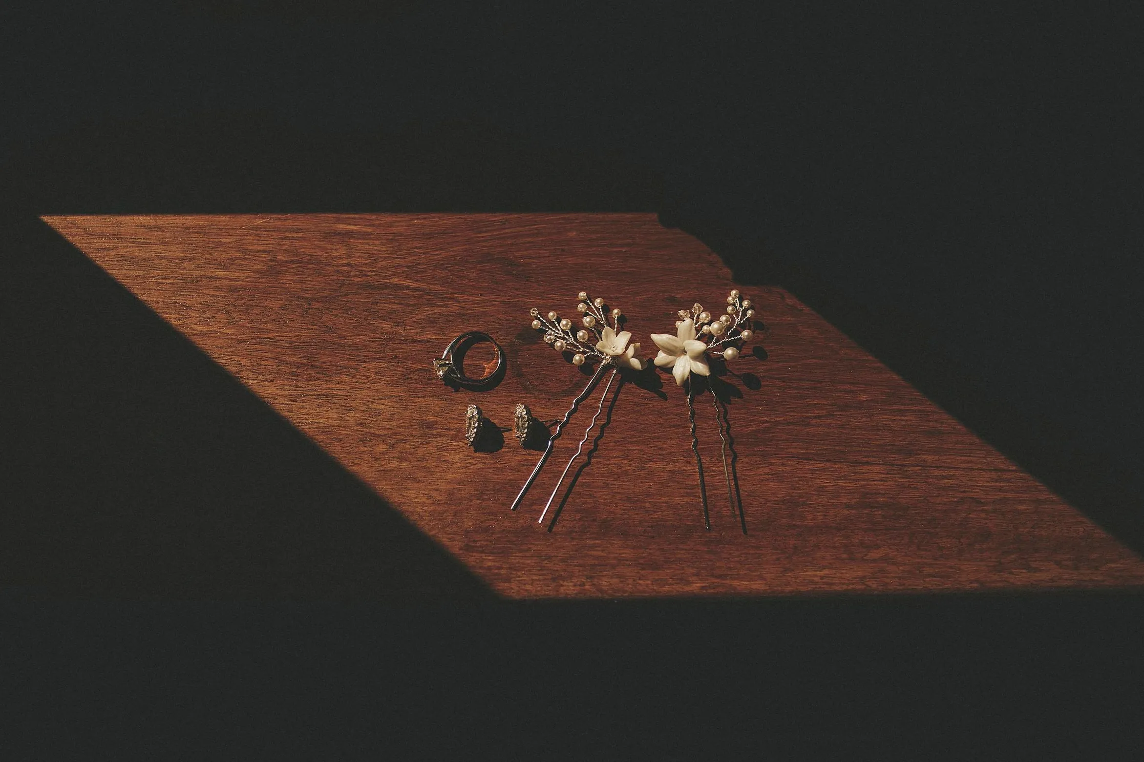 JASMINE HAIR PINS | Dainty Floral Bridal Hair Pins with Crystals & Pearls
