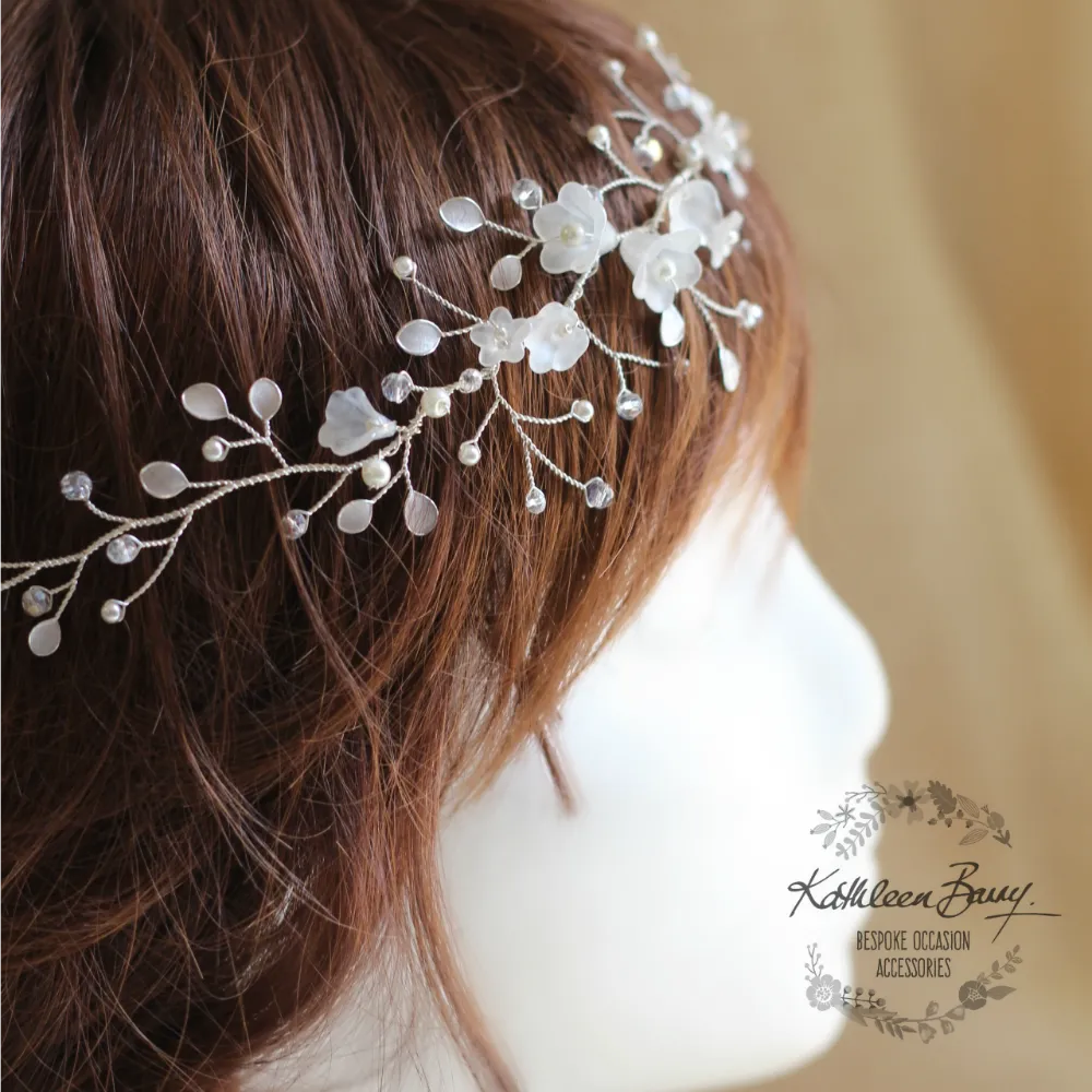 Jennifer bridal wreath, wedding hair wreath hair accessory - hair vine, crown