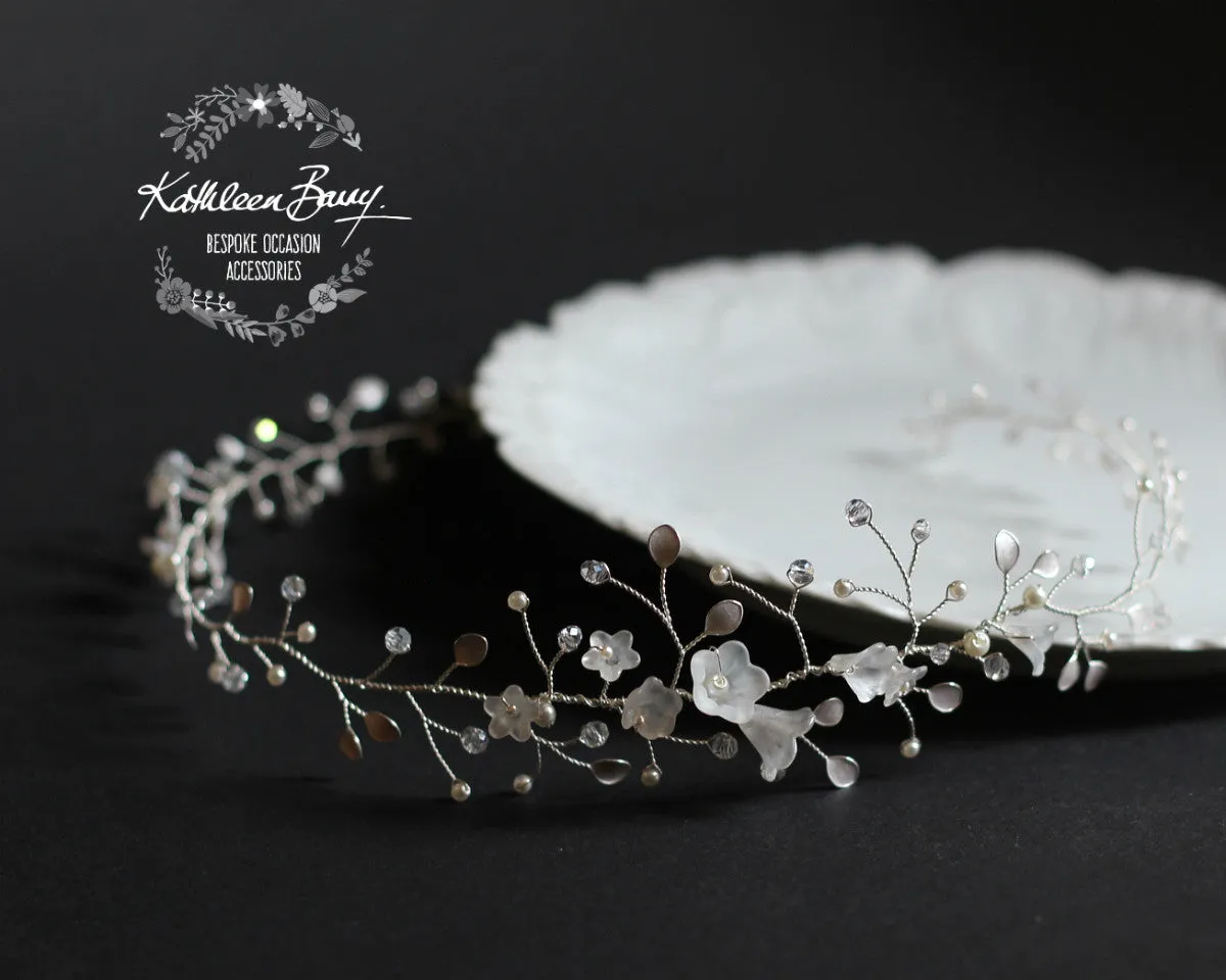 Jennifer bridal wreath, wedding hair wreath hair accessory - hair vine, crown