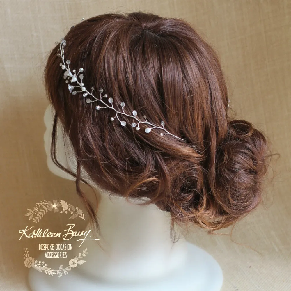 Jennifer bridal wreath, wedding hair wreath hair accessory - hair vine, crown