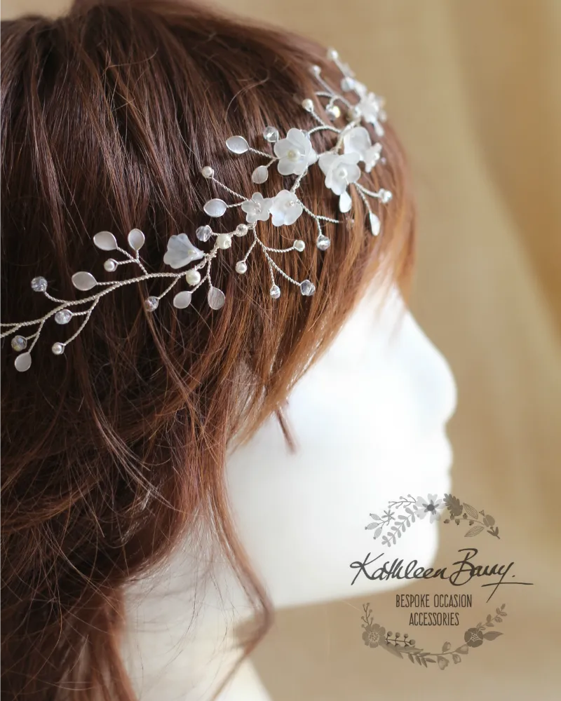 Jennifer bridal wreath, wedding hair wreath hair accessory - hair vine, crown