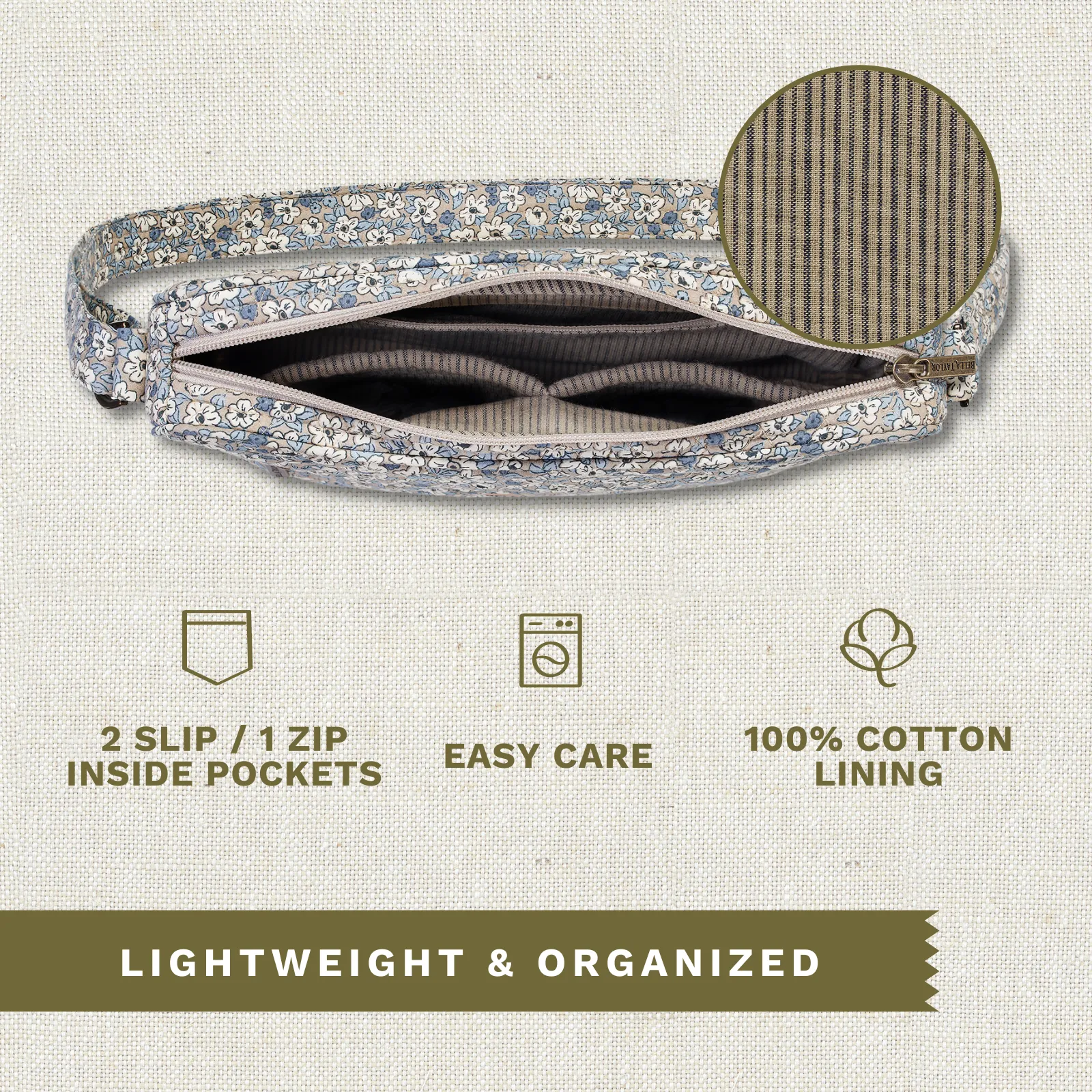 Khaki Floral Large Crossbody