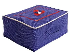 Kuber Industries Dot Printed Cotton Saree Cover, Wardrobe Organizer(Blue)-HS_38_KUBMART20966, Pack of 1