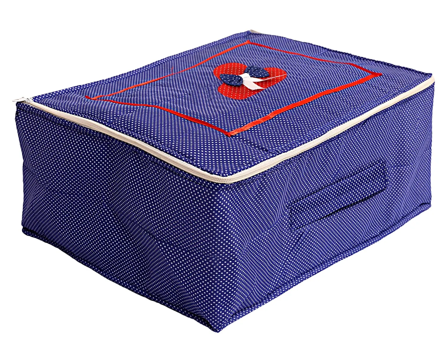 Kuber Industries Dot Printed Cotton Saree Cover, Wardrobe Organizer(Blue)-HS_38_KUBMART20966, Pack of 1