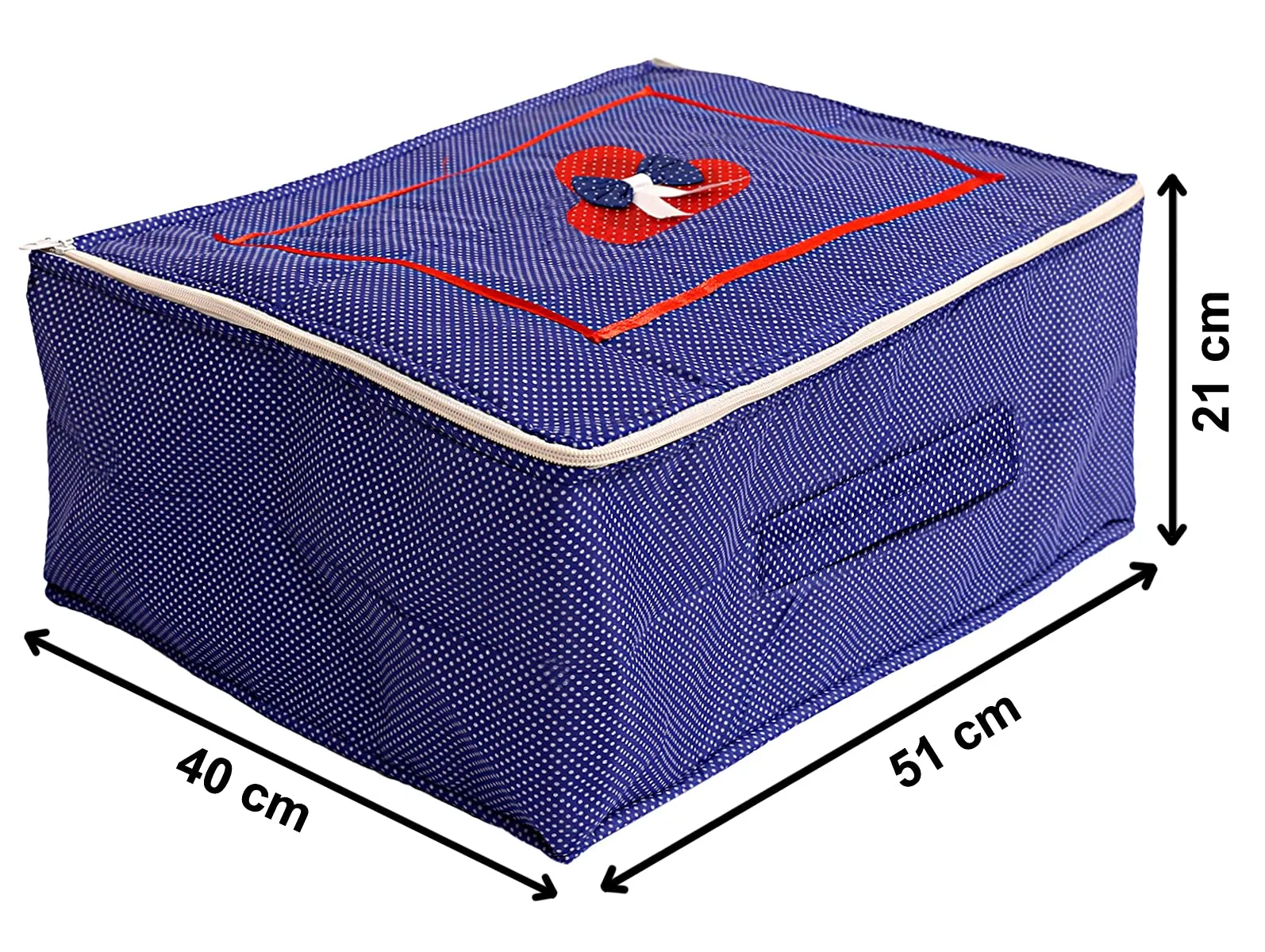 Kuber Industries Dot Printed Cotton Saree Cover, Wardrobe Organizer(Blue)-HS_38_KUBMART20966, Pack of 1