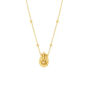 Love Knot Pendant Station Necklace