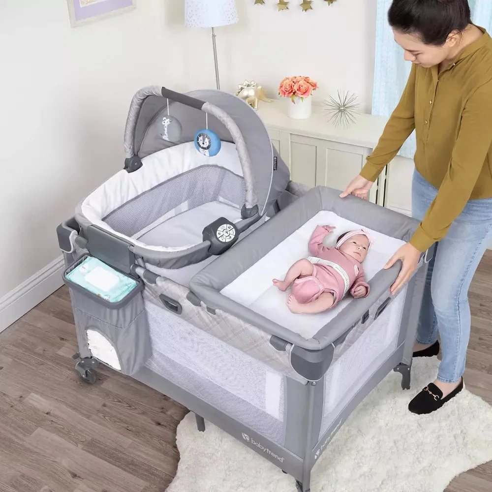 Lullaby Nursery Suite EZ-Fold Playard with Portable Rocking Lounger - (Floor Model)