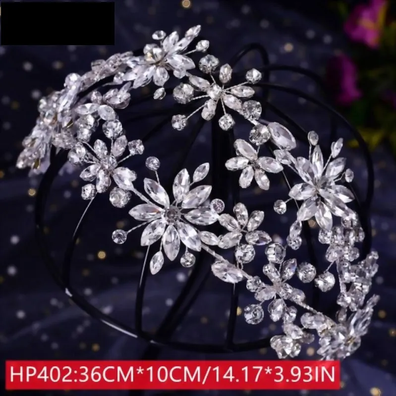 Luxurious Bridal Headband Rhinestone Wedding Hair Accessory 10 Styles