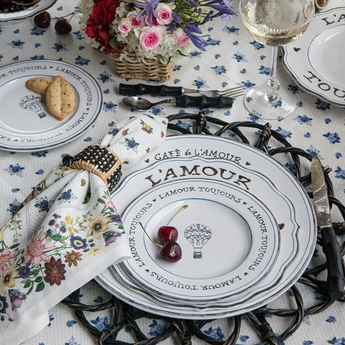 Mirabelle 54" Square Tablecloth - Chambray
