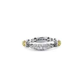Mosaic Pavé Stack Ring 3.25mm - Two Tone   CZ Blanc