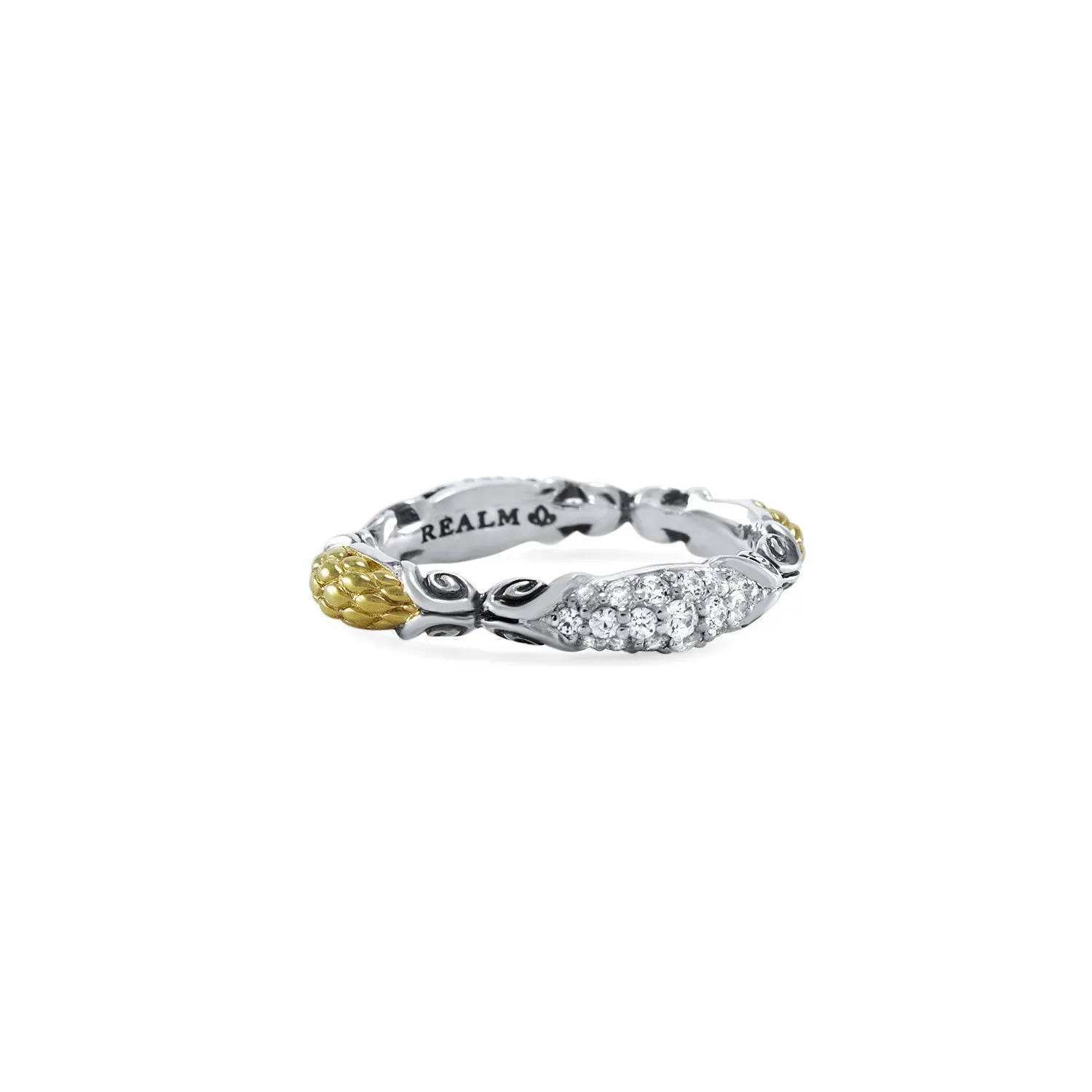 Mosaic Pavé Stack Ring 3.25mm - Two Tone   CZ Blanc