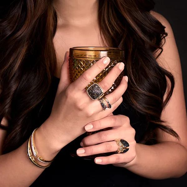 Mosaic Pavé Stack Ring 3.25mm - Two Tone   CZ Blanc
