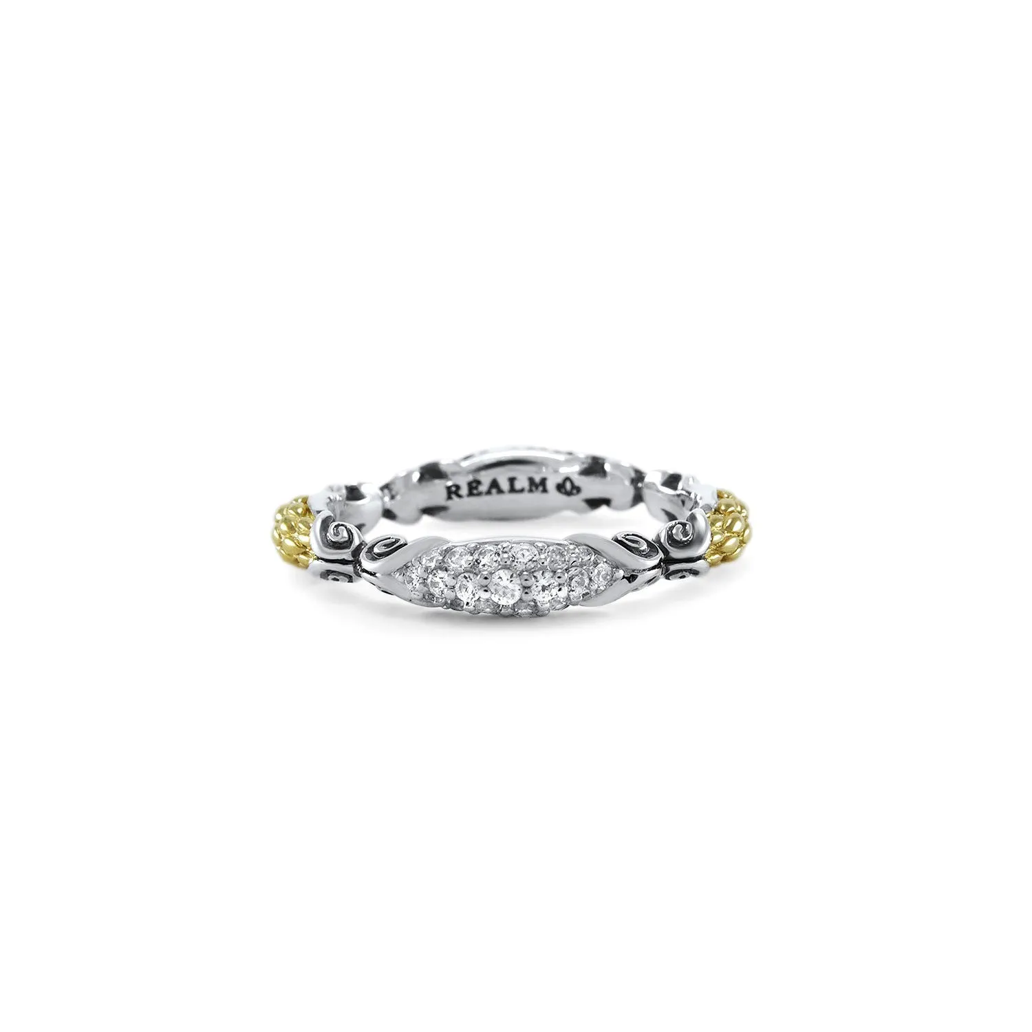 Mosaic Pavé Stack Ring 3.25mm - Two Tone   CZ Blanc