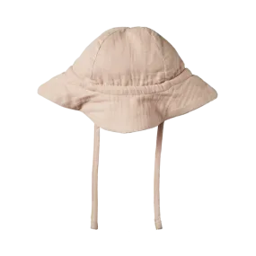 Nature Baby - Crinkle Muslin Sunhat - Rose Dust Crinkle