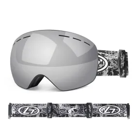 Obaolay - Motocross Goggles Winter Ski Sports Goggles Slim Frame UV Protection with Storage Case - Black / Silver