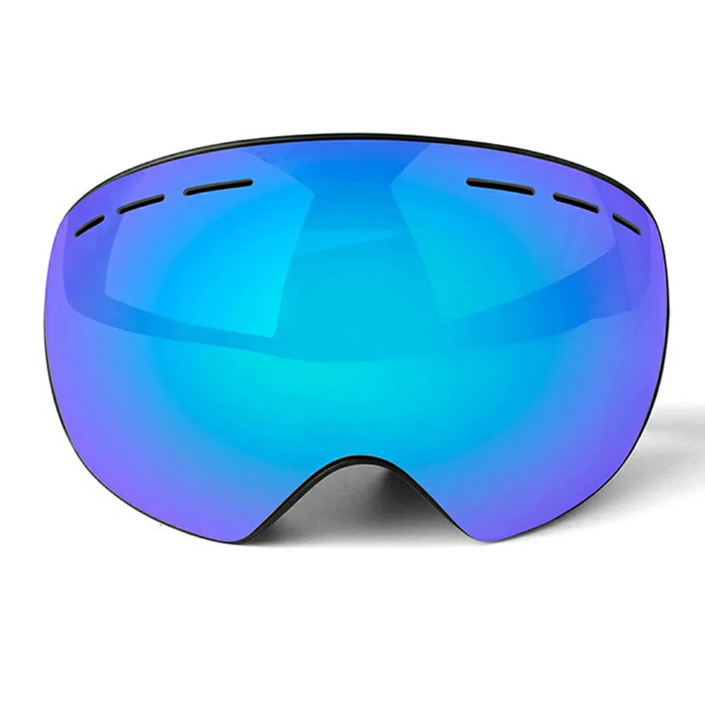 Obaolay - Motocross Goggles Winter Ski Sports Goggles Slim Frame UV Protection with Storage Case - Black / Silver